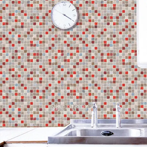 

New 1 m wide home decor Bathroom waterproof wallpaper mosaic wall stickers self-adheisve decorative films PVC