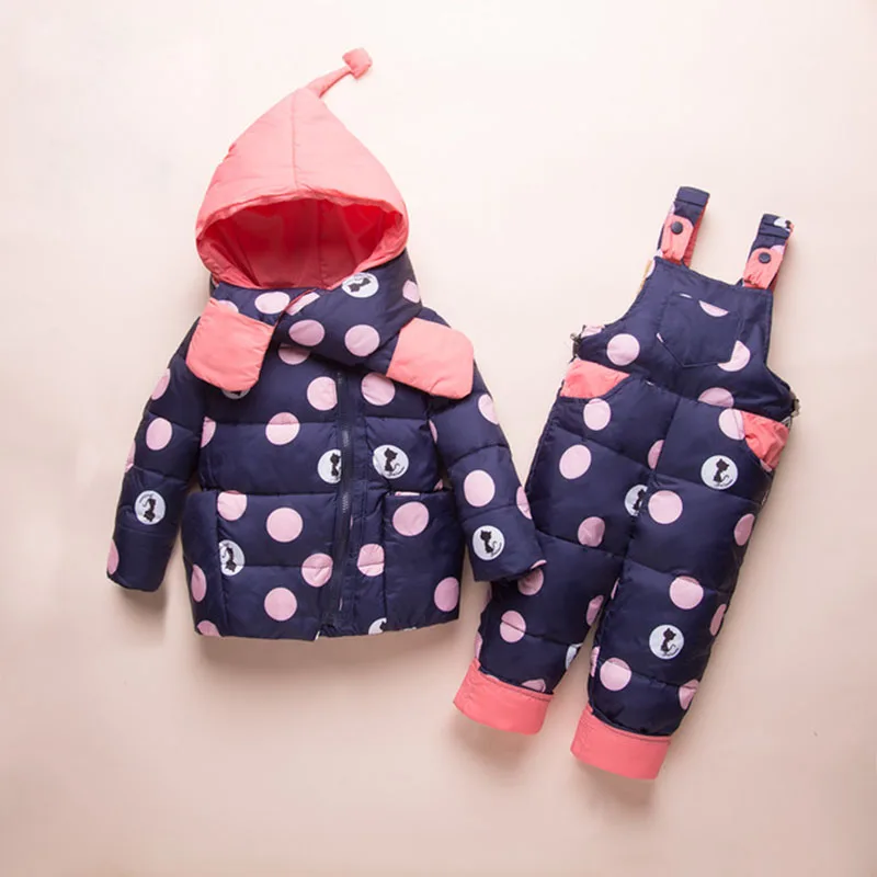 

2018 Winter Girls Ski Jumpsuit Children Clothing Boys Jackets+Bib Pant 2Pcs Set Kids Down Snow Wear Jackets Coats 2 3 4 Years