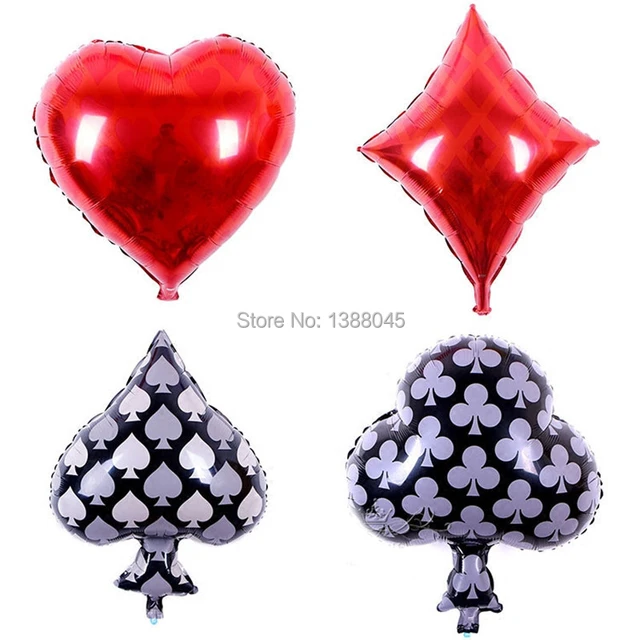 20inch Spades/Hearts/Clubs/Diamonds Balloons Las Vegas Casino Party Decor  Alice in Wonderland Tea Party Supplies - AliExpress