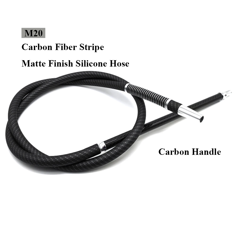LOMINT Carbon Hookah Hose shisha Carbon Fiber Handle Silicone Tube Aluminum Mouth Tips with Spring Narguile Nargile Accessories