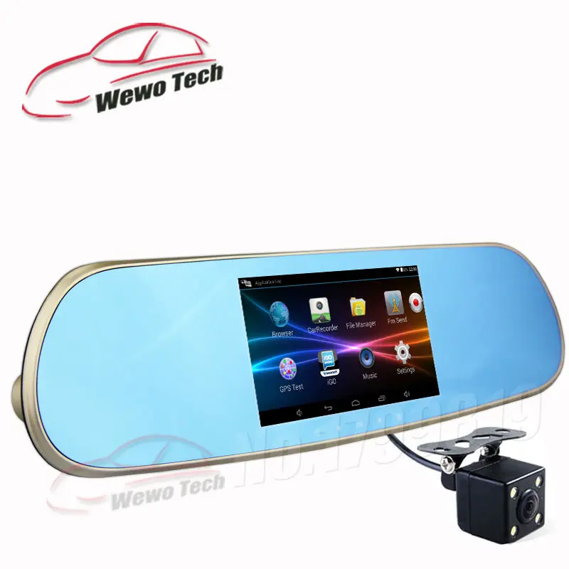 5.0" Touch Android Rearview Mirror Car GPS Navigation 1080P Car Dvr