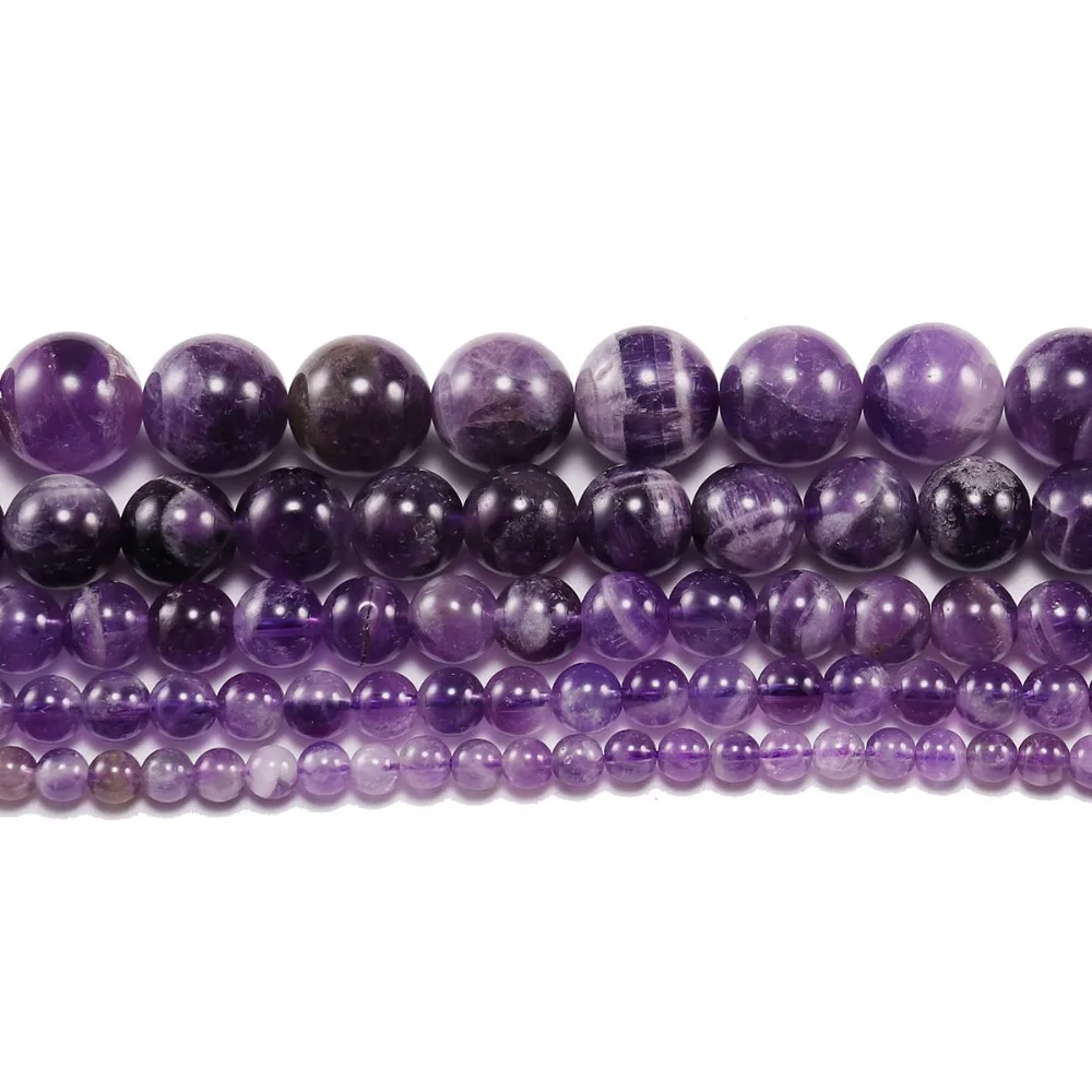 

1strand/lot 4 6 8 10 12 mm Miracle Natural Dream Purple Agat Beads Polished Crafted Purple Crystal Bead Supplies For Jewelry