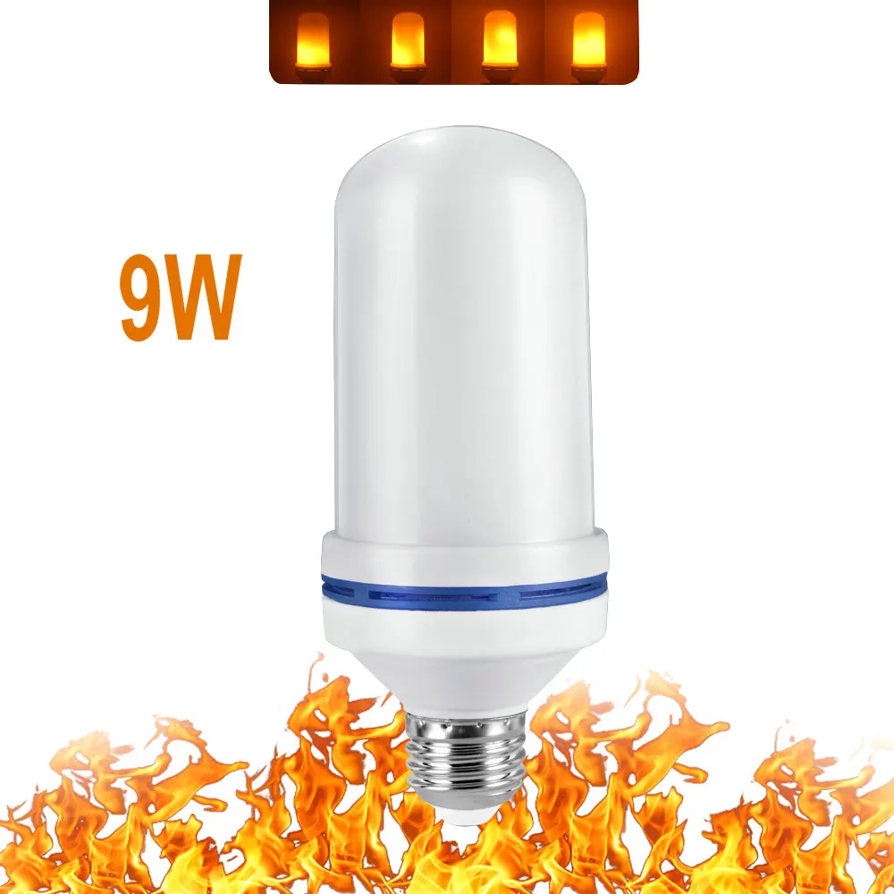 Дизайн 4 режима E26/E27/E14/E12 светодиодный светильник с эффектом пламени, симулированный декоративный винтажный атмосферный светильник
