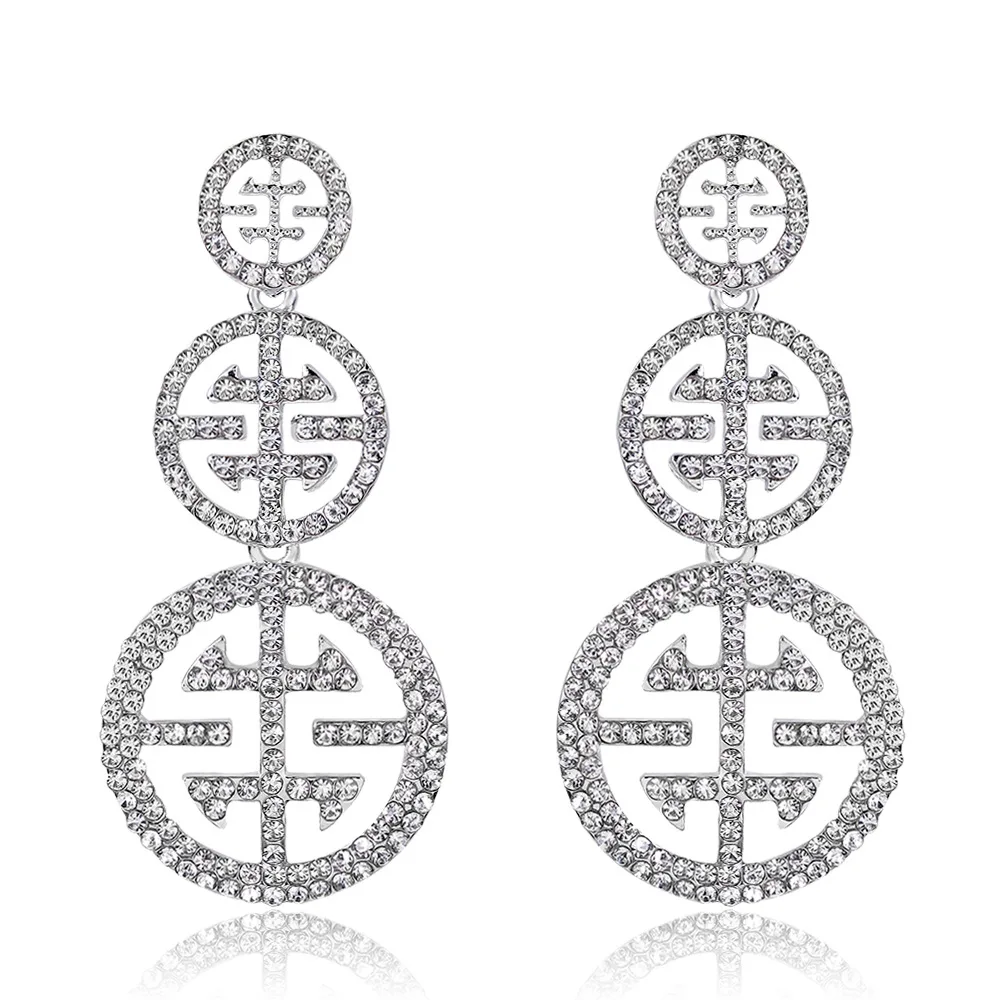 

European and American Creative New Earrings High-end Water Drop-shaped Long Earrings Bride Wedding Jewelry Fashion Jewelry