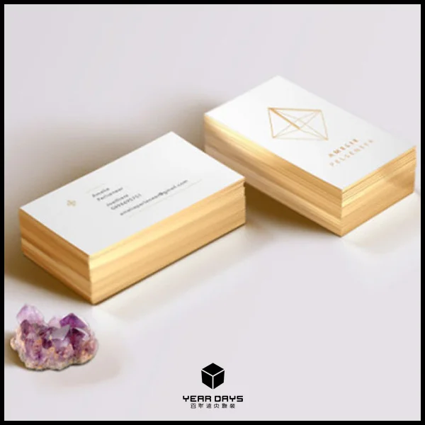 luxury customized golden edge paper business card gold