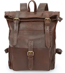 Новые мужские рюкзаки из натуральной кожи, высокая емкость, консервативный стиль, на молнии и застежке, дорожные сумки унисекс
