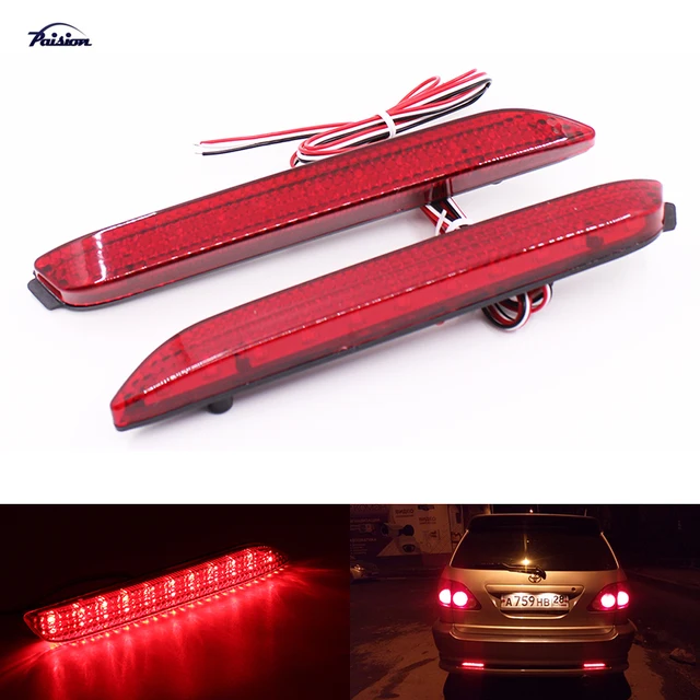 Red Len LED Rear Bumper Reflector add on Tail Brake Stop Light Fit for