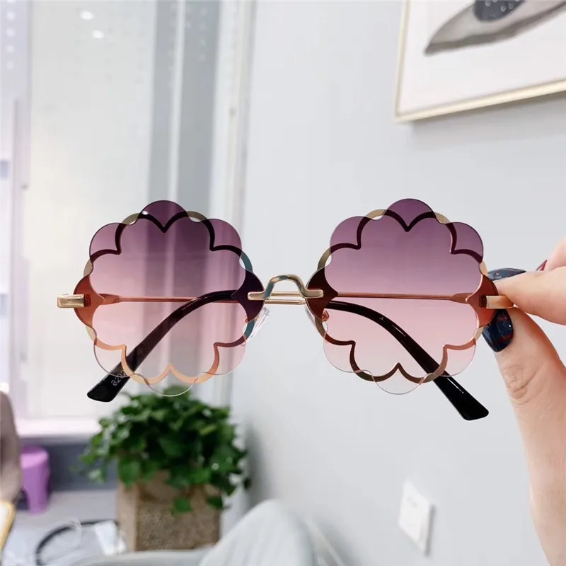 Iboode новые детские солнцезащитные очки в форме цветка Gafas Детские UV400 детские солнцезащитные очки для девочек и мальчиков модные многоугольные Металлические оттенки