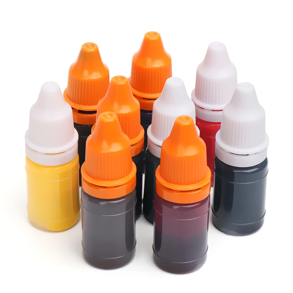 

2Pcs 10ml 9 Color Inking Flash Refill Ink Photosensitive Seal Stamp Oil for Wood Paper Wedding Scrapbooking Make Seal