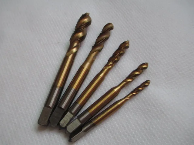 

Spiral Pointed Taps Tapping Thread Forming Tap Titanium Coated Hss 5pc Metric Spiral Fluted Machine Screw Tap Kit M3 M4 M5 M6 M8
