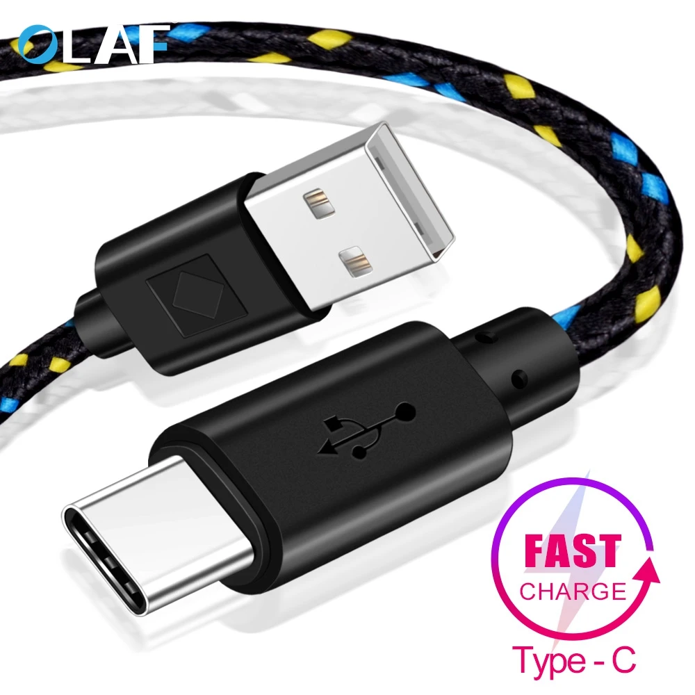 

OLAF USB Type C Cable for xiaomi redmi note 7 f1 USB-C Mobile Phone Fast Charging Type-C Cable for Samsung Galaxy S9 S8 Plus S10