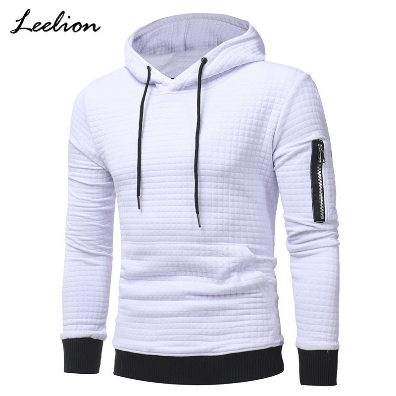 

IceLion 2019 Solid Plaid Hoodies Men Hooded Sweatshirts Spring Spring Fashion Cotton Sportswear Men's Slim Fit Pullovers New