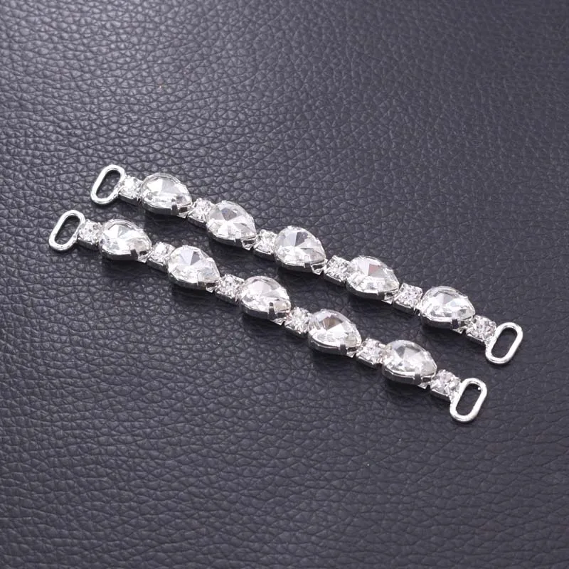 

10pcs/lot shiny Crystal rhinestone bikini connector glass strass hook buckles for swimming clothing sewing DIY craft