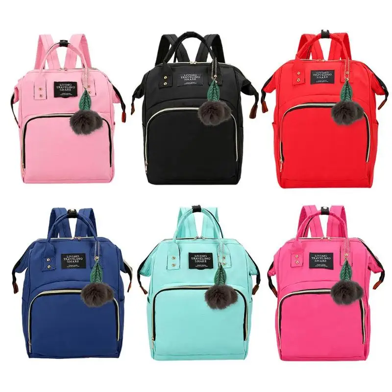 

Solid Color Mommy Maternity Travel Backpacks Big Baby Nursing Diaper Bags