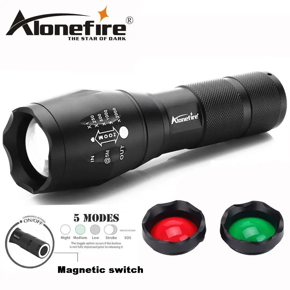 Светодиодный тактический фонарик высокой мощности AloneFire nightligh E17 G700 Фокусируемый