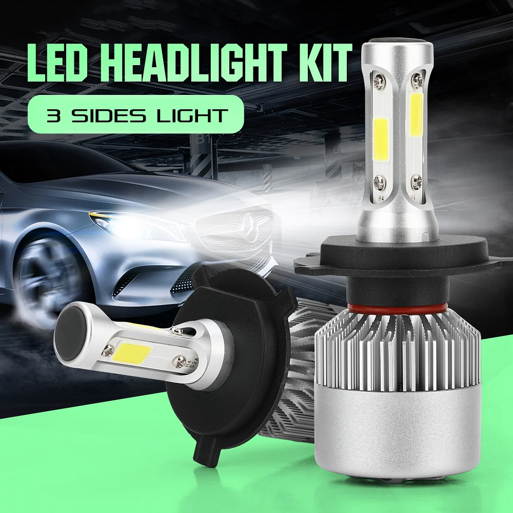 

Leefeeminye S2 LED 8000LM/Set Car Headlight H1 H3 H4 H7 H11 H13 H27 9004 HB3 9006 HB4 9007 HB5 Bulb with 3 Sides Lights Lamps