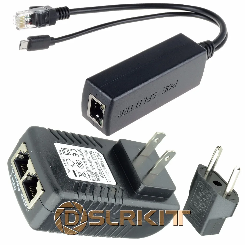 baratas Kit Raspberry Pi 3 Placa Power Over Ethernet PoE (Injector + Splitter) 5 V 2.4A