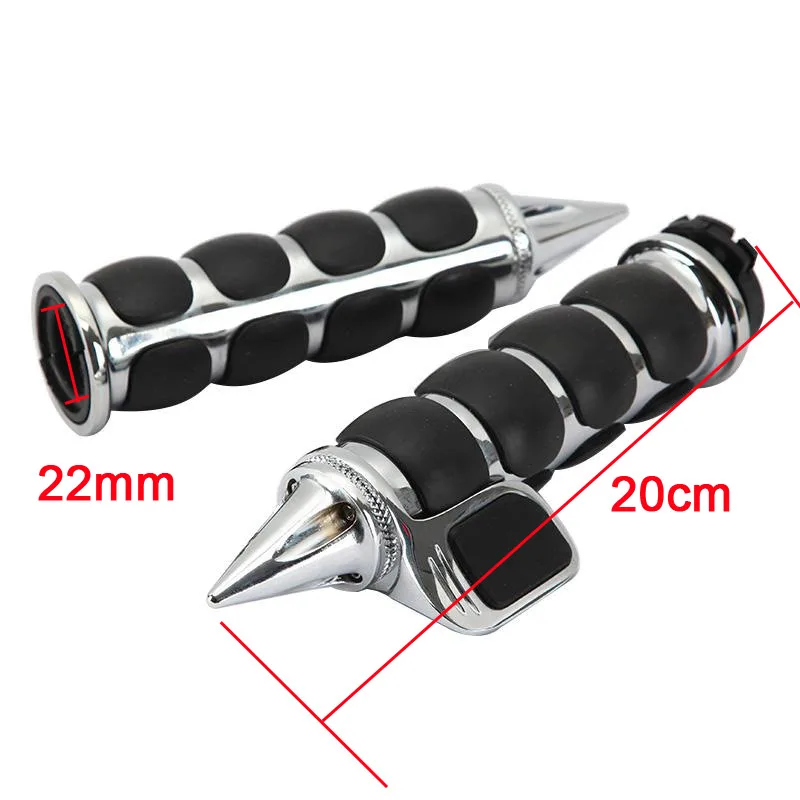

22mm Handle Motorcycle Custom Chrome Aluminum Hand Grips for Chopper Cruiser Handlebar Sliver Black