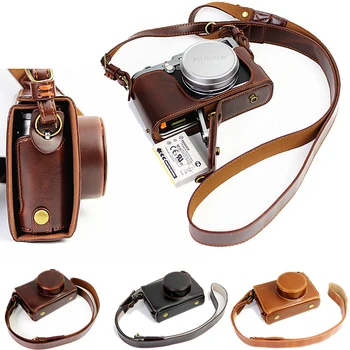 

Cover Luxury PU Leather Camera Case Video Bag For Fujifilm FUJI X100 With Strap Open Battery Design