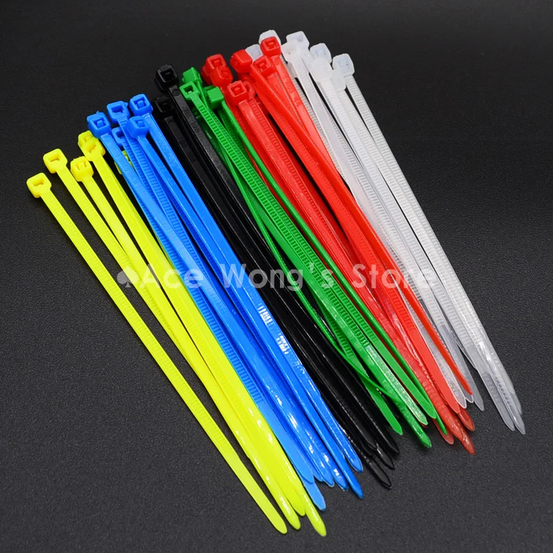 

600Pcs/pack 3*100mm width 2.5mm Colorful Factory Standard Self-locking Plastic Nylon Cable Ties,Wire Zip Tie