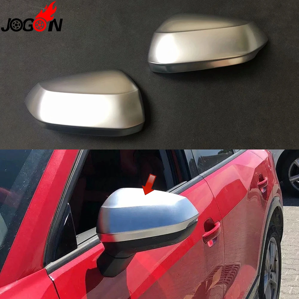 

2pcs Matte Silver For Audi Q2 2017 2018 2019 Car Styling Side Wing Rearview Mirror Cover Trim Accessories ABS Chrome