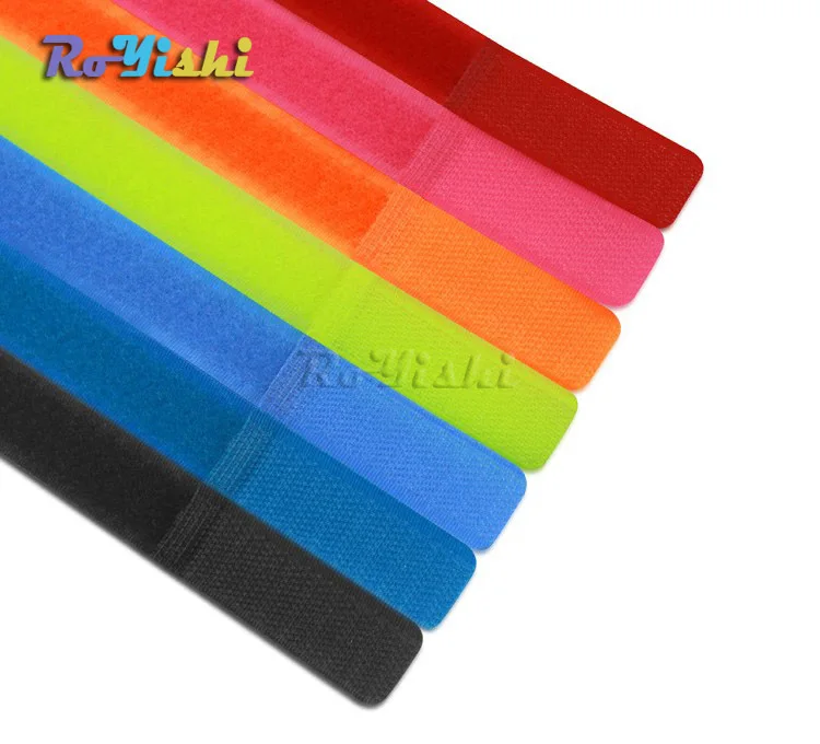 

100pcs/pack Colorful Reusable Nylon Magic Tape Hook Loop Cable Cord Ties Tidy Straps Organise
