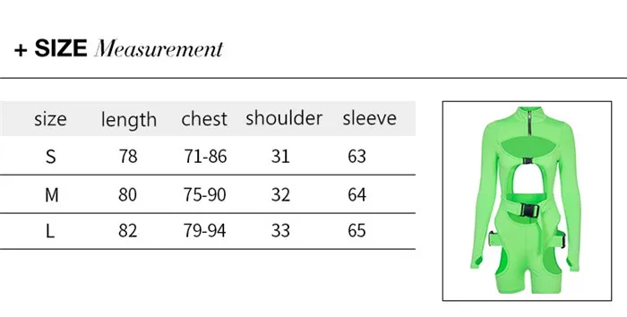 Пикантные выдалбливают флуоресцентный зеленый Женский Игровой костюм Лето Лидер продаж Дамская Мода Боди Черная молния пряжки комбинезон
