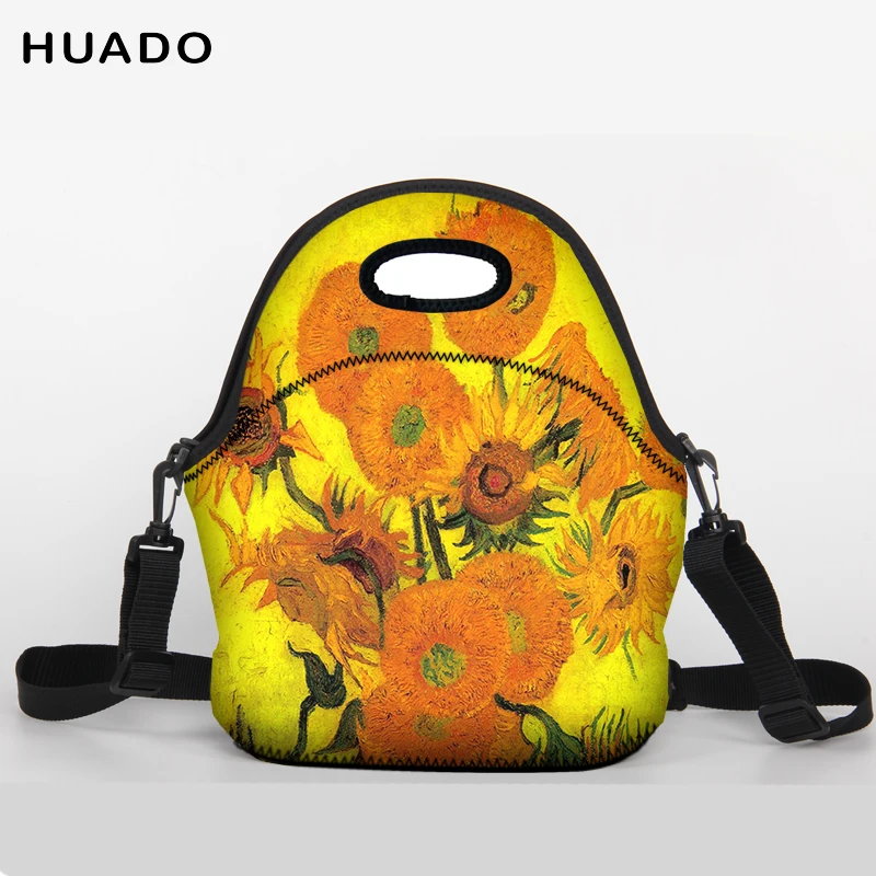 Портативная неопреновая сумка для обеда HUADO, Термосумки для еды и пикника для детей и женщин, сумка для хранения ланчбокса