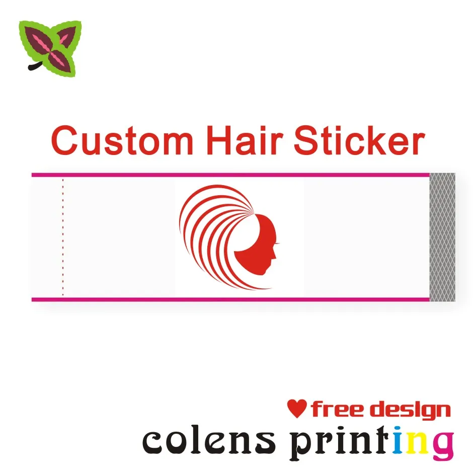 Custom Logo hair label Self adhesive stickers printing/ package hair