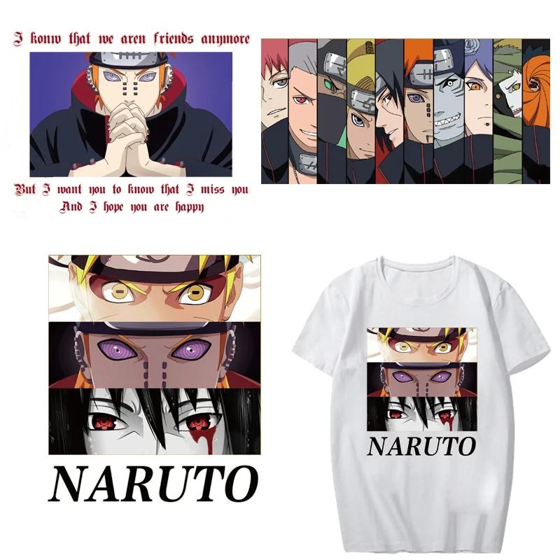 

Anime Naruto Patch Iron on Transfer Letter Patches Applications for Clothing DIY Shirt Appliques Heat Press Stickers on Clothes