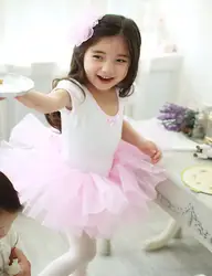 Высокое качество девушки балетная юбка, kidance платье, с коротким рукавом розовый юбка младенца, (в настоящее время Роза аксессуары для