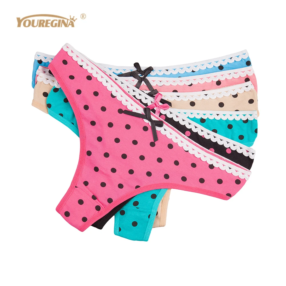 YOUREGINA Underwear Woman Cotton Sexy Thongs and G Strings Dot Print