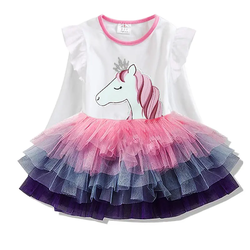 DXTON Kids Girls Dress Toddler Vestidos Kids Casual Dress Children Cartoon Clothing Butterfly Autumn and Winter Dresses for Girl