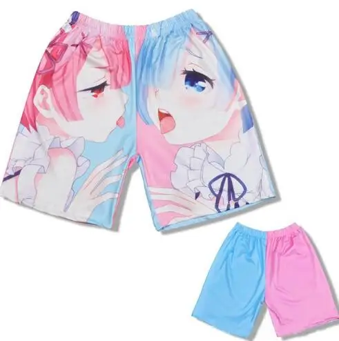 Re: Zero kara Hajimeru Isekai Seikatsu Nul рам и рем шорты Onderkleding Mannen Vrouwen Volwassen пляжные | Мужская