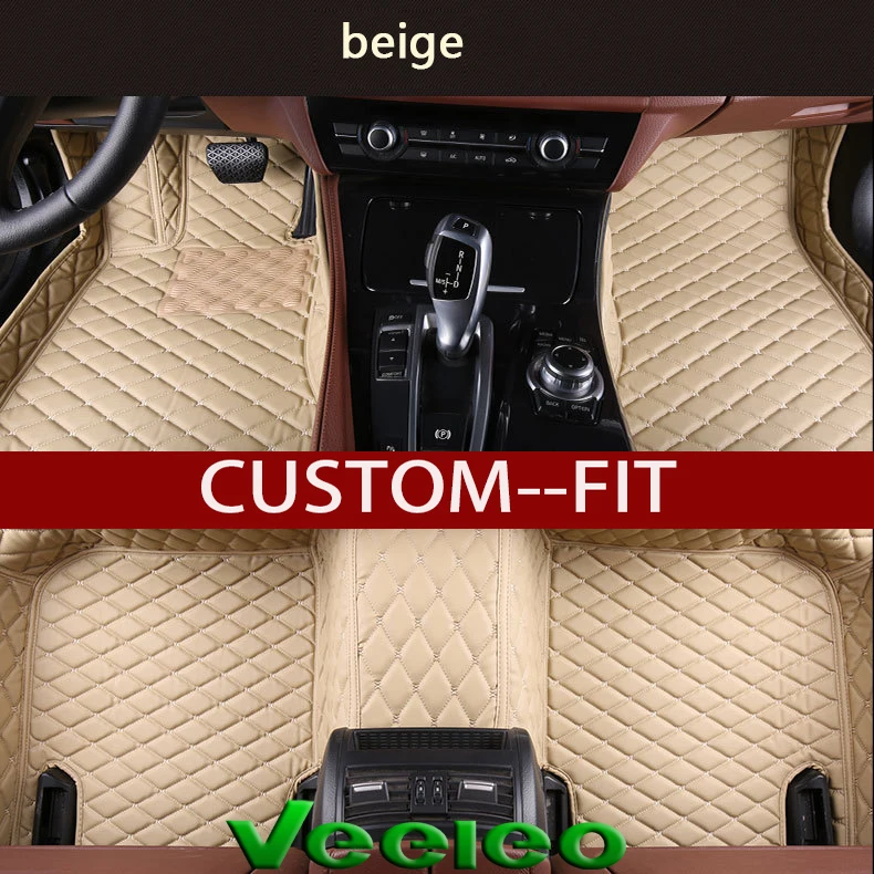 Veeleo Пользовательские Fit 6 цветов кожаные коврики для Skoda Octavia RS 2010 2013 всепогодные