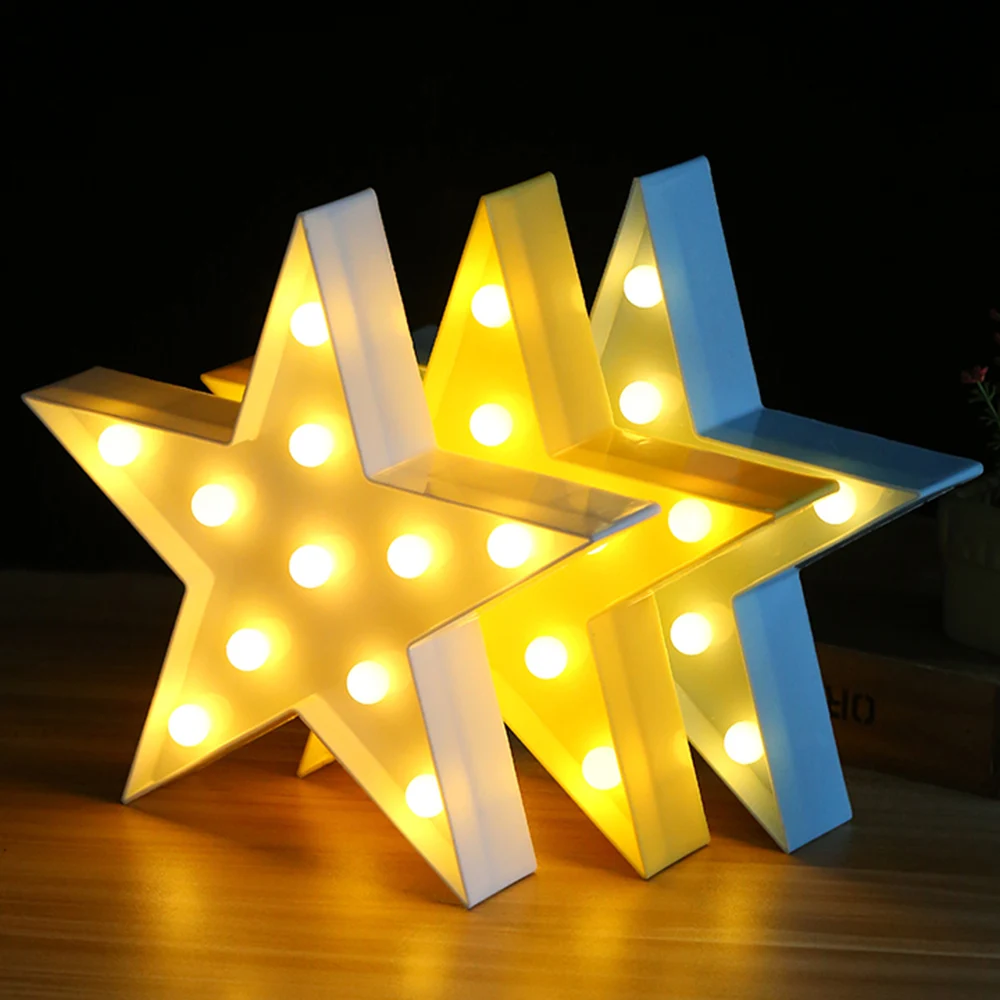 

LED Light for Home Party Wedding Decoration Valentine's Day Gift 3D LED Star Butterfly Letters Plastic Lamp Light Crown Sign