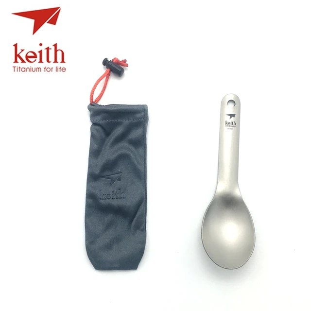 US $8.00 Keith Titanium Short Spoon For Children Camping Travel Tablewares Outdoor Picnic Hiking Convenient 