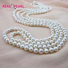 9-10 мм пресноводного жемчуга ожерелье культивированный длинный хороший женский подарок 6" новые женские свадебные