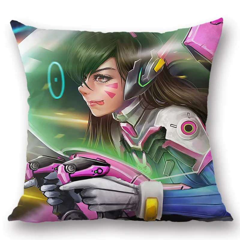 Amellor 45*45 см Overwatch Подушка OW dva Mei Reaper Genji Подушка двухсторонняя Solf Чехол Для подушечки в машину Наволочка на подушку