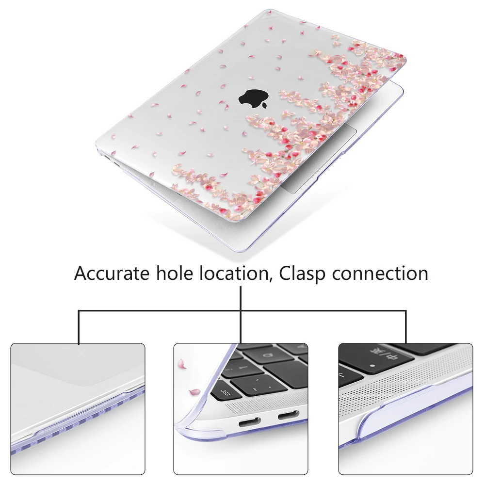 Flowers Laptop Case for Apple MacBook Pro Air Retina 11 12 13 15 Inch Touch bar Hard Cover Shell Sleeve with Free Gift