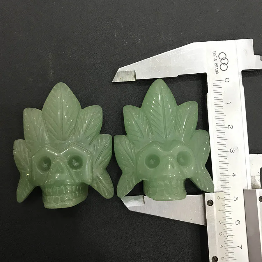 green aventurine indian skull