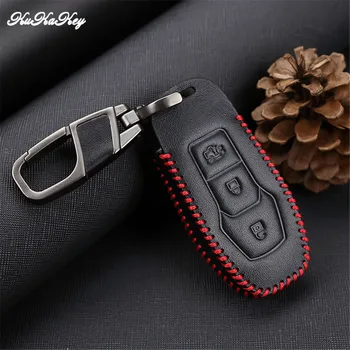 

Leather Car Key Cover Case Shell Bag For Ford Focus Mondeo Edge Fiest Kuga Escort Ecosport Fusion Remote Key Holder Accessories
