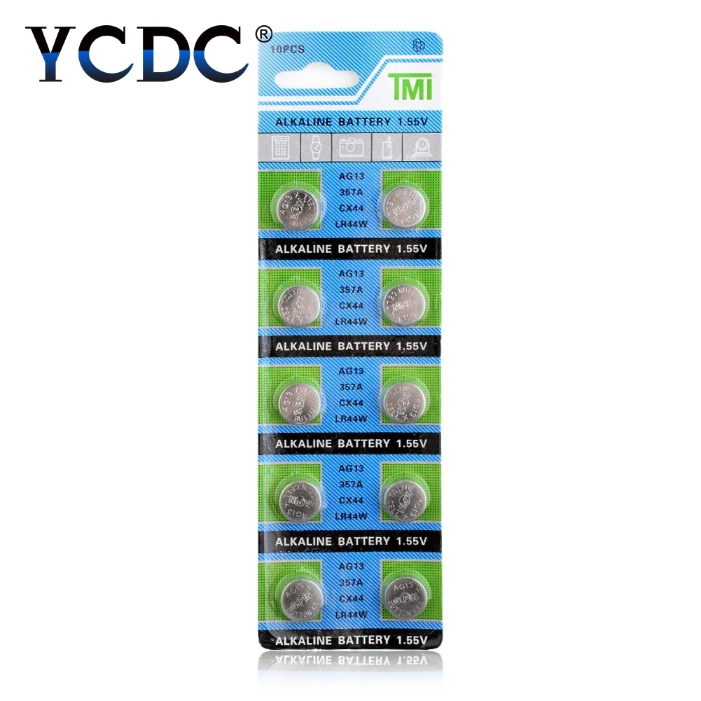 YCDC 20 шт. pilas акумуляторная батарея ag13 LR44 AG13 SR44SW AG8 AG9 AG10 AG11 AG12 1 5 V Батарея