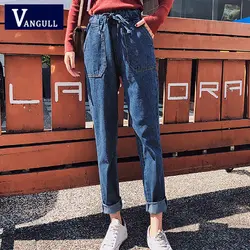 2019 Весна повседневное для женщин's костюмы джинсовые брюки эластичные кружево Высокая талия женский карандаш брюки для девочек новый
