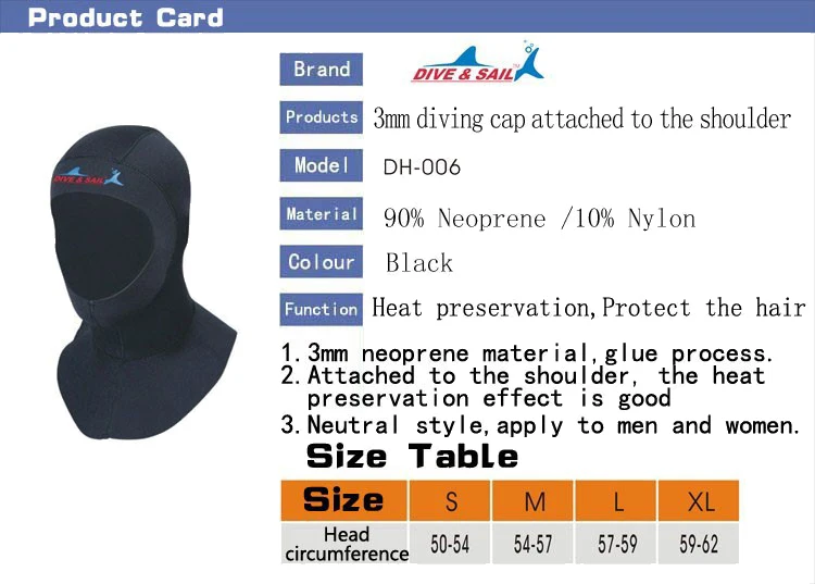 Бренд 3 мм для подводного плавания из неопрена Кепка оборудование с плеча шляпа для подводного плавания капюшон шеи крышка зимний плавательный теплый гидрокостюм защита волос