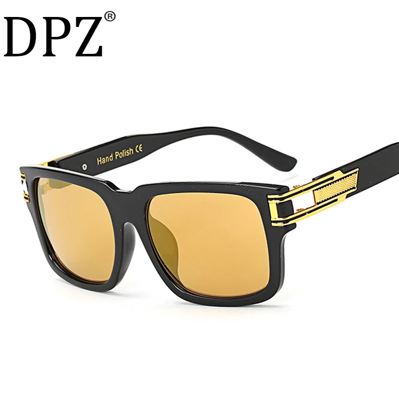 Goedkoop Dpz Luxe Merk Mannen Designer Grote Frame Zonnebril Vintage Retro Vrouwen Zonnebril Grootmeester UV400