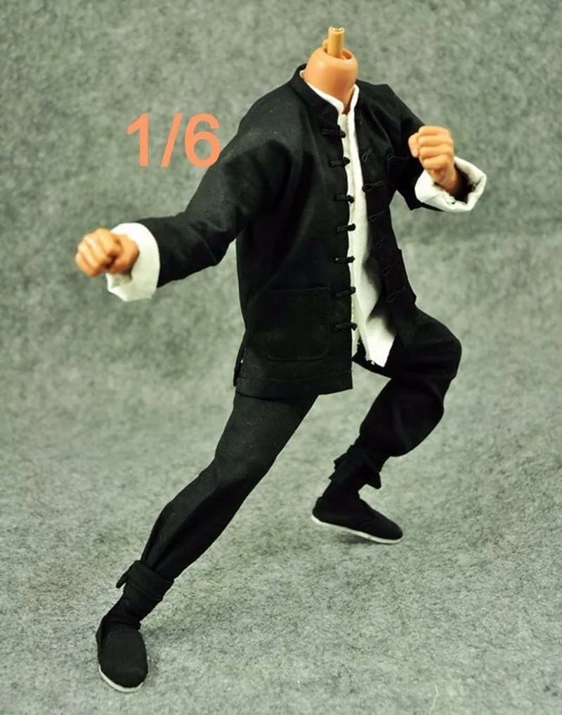 1/6 Китай костюм мужской одежды кунг-фу костюм модель игрушки для 1" экшн фигуры тела аксессуар