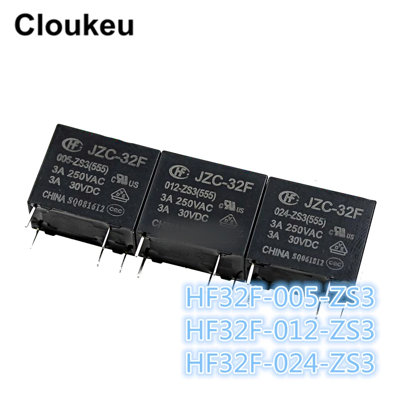 

100Pcs Relay DIP5 JZC-32F HF32F-005-ZS3 HF32F-012-ZS3 HF32F-024-ZS3 3A