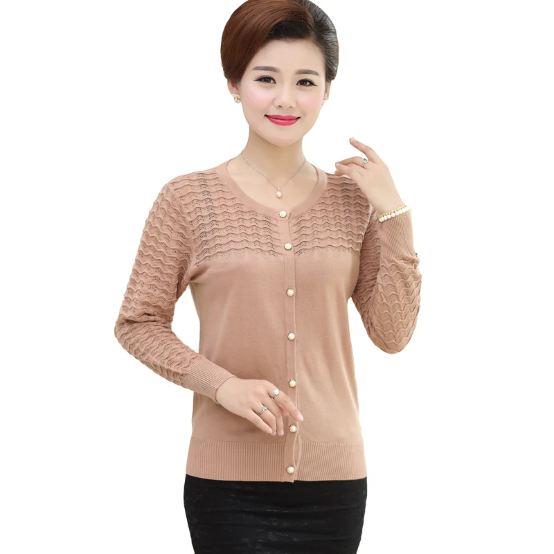 Cardigan Sweater Women Fashion O Neck Solid Color Women Top Long Sleeve 4Colors Sweater Women Plus Size Jumper