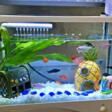 Лидер продаж мини смолы ананас Мультфильм Дом благоустройство Fish Tank аквариум украшение орнамент Home Decor Escape отверстие 13x7 см